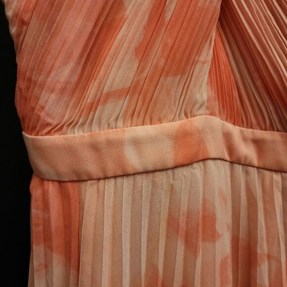 Ted Baker 'Mirelia' Cross Front Pleated Midi Dress - Coral - Picture 9 of 16